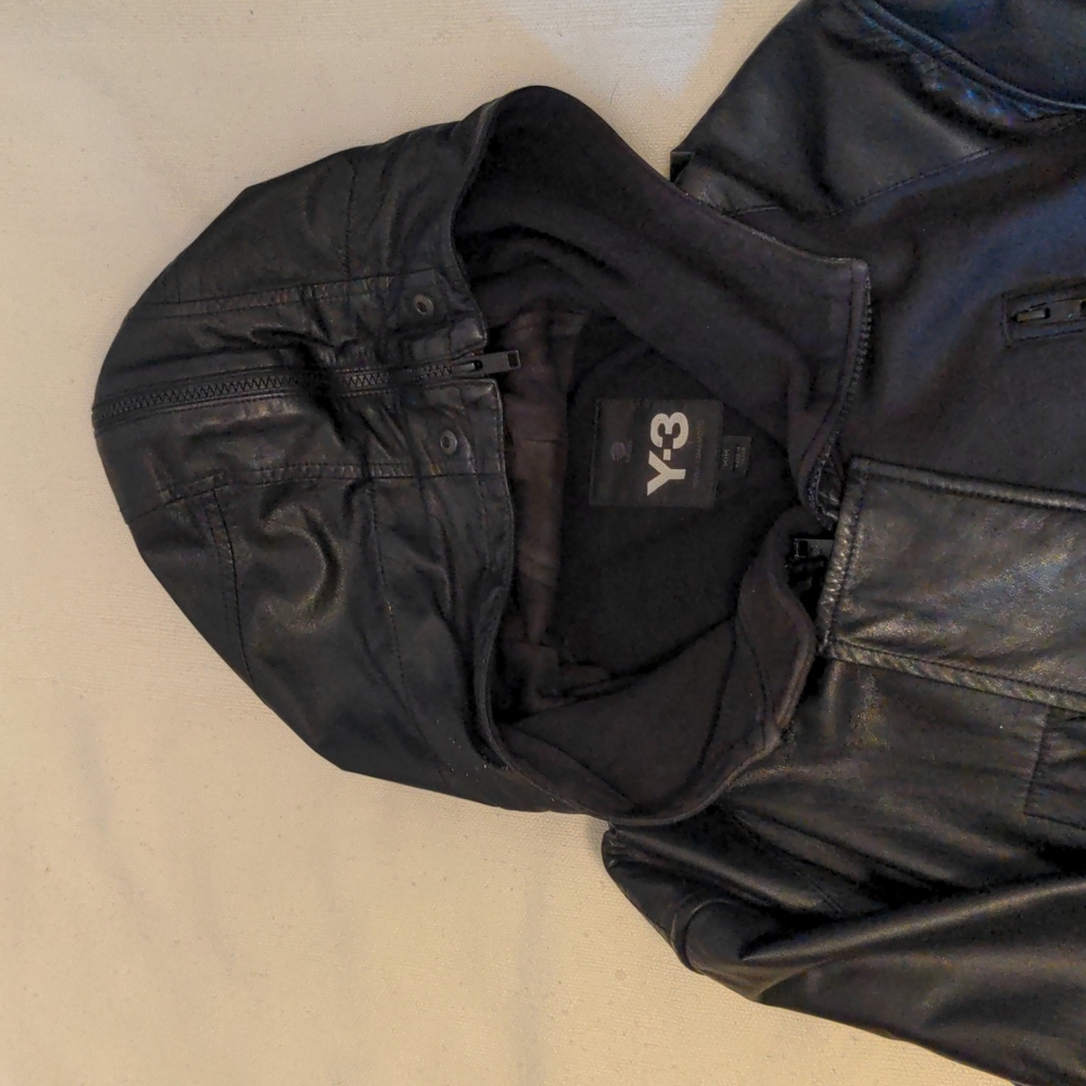 Y-3 Yohji Yamamoto Leather Mix Hoodie Small y3 techwear
